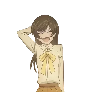 😅 Anime, Gadis, Senyum, Karakter, Senang telegram sticker