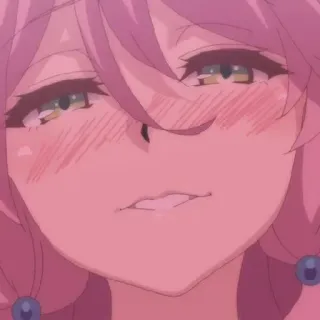 😏 アニメ, 女の子, ピンク髪, 赤面, ドヤ顔 telegram sticker