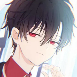 🐺 Anime, Manga, Chłopak, Czerwone oczy, Czarne włosy telegram sticker
