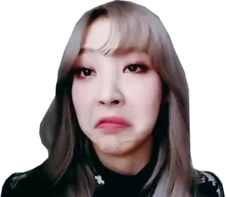 😐 wanita, wajah, ekspresi, kpop, jijik, sedih, kecewa telegram sticker