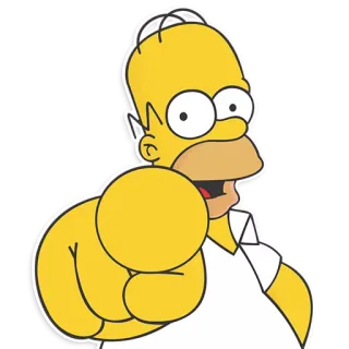 👆 Homer Simpson The Simpsons โฮเมอร์ ซิมป์สัน, เดอะซิมป์สันส์, การ์ตูน, แอนิเมชั่น, ตลก, ตัวละคร telegram sticker