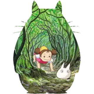 🌿 Totoro My Neighbor Totoro totoro, anime, cartone animato, natura, foresta, film, personaggio telegram sticker