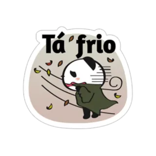 ❄ Tá frio パンダ, 寒い, 冬, 風が強い, アニメ, ステッカー telegram sticker