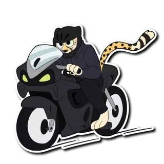 🏍 치타, 오토바이, 동물, 만화, 라이딩, 후드티 telegram sticker