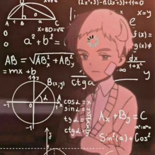 😑 a²+b²=
AB = VAB+ AB
= mx +b
Bix;y) ctga
-1
cosLa=X
1 sind=y
ty2= Ax + By =C
=767
ctg
Sin(a)+Cos math, equations, anime, thinking, formulas, school, education telegram sticker