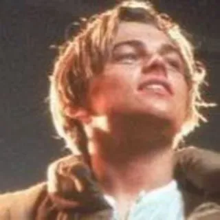 😐 Jack Dawson Titanic Leonardo DiCaprio, Titanic, Jack Dawson, film telegram sticker
