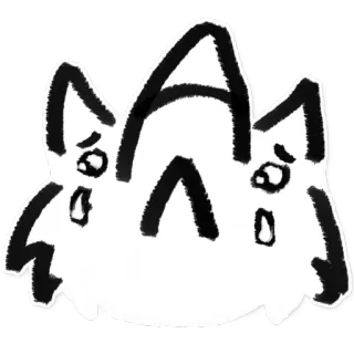 ☹ грустный, плачущий, милый, каваий, мультяшный, животное telegram sticker