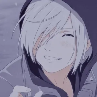 📎 Yuri Plisetsky Yuri!!! on Ice anime, yuri plisetsky, yuri on ice, ice skating, winter, smile telegram sticker