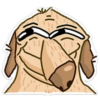 😌 chó, hoạt hình, động vật, thú cưng, cười đểu, hài hước, meme telegram sticker