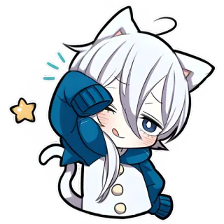 Белый котёнок 2 @Nyasticks whatsapp stickers