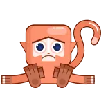 😔 monkey, sad, animal, cartoon, cute telegram sticker