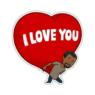 ♍️ I LOVE YOU ความรัก, หัวใจ, การ์ตูน, สวัสดี, ผู้ชาย, Bitmoji telegram sticker