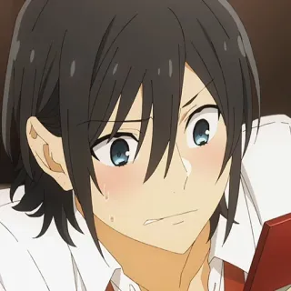 📚 Izumi Miyamura Horimiya anime, manga, school, boy, shy, embarrassed telegram sticker