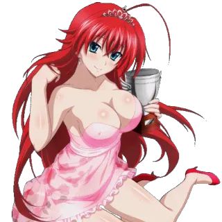 🏆 Anime, Mulher, Sexy, Garota, Cabelo ruivo, Vestido telegram sticker
