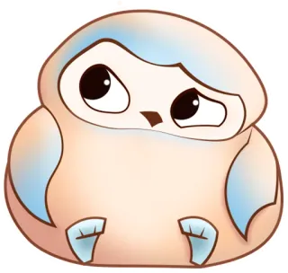 🤨 sowa, słodki, naklejka, kreskówka, ptak, zwierzę telegram sticker
