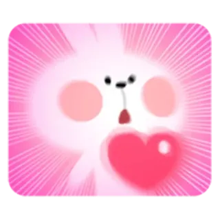 ✳️ thỏ, trái tim, dễ thương, hồng, yêu, hoạt hình, đáng yêu telegram sticker