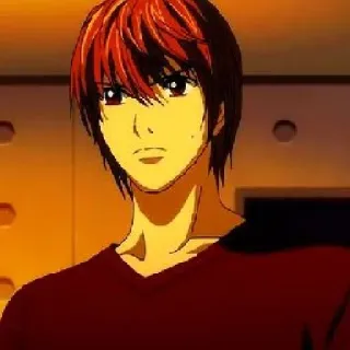 📓 Light Yagami Death Note Аниме, Death Note, Лайт Ягами, Манга, Персонаж telegram sticker