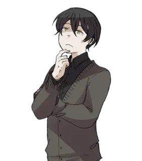 🤔 Anime, Manga, Charakter, Denken, Nachdenklich, Grüblerisch telegram sticker