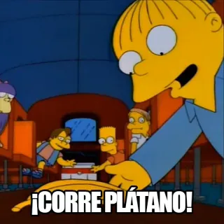 😀 Bart Simpson The Simpsons ¡CORRE PLÁTANO! I Simpson, Bart Simpson, banana, cartoni animati, animazione telegram sticker