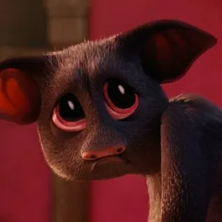 😔 morcego, animal, fofo, olhos, triste, mamífero, vida selvagem telegram sticker