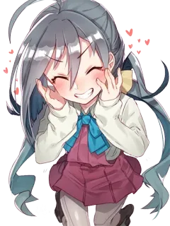 🤗 anime, girl, cute, happy, smiling, schoolgirl, manga telegram sticker