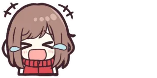 ❤️ animé, pleurs, triste, émotion, chibi, mignon, fille telegram sticker