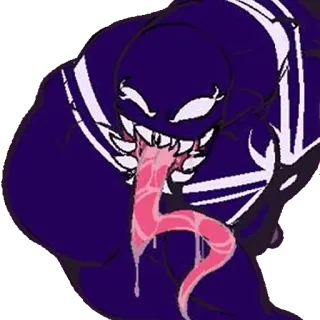 👅 Venom Venom, Marvel, Bösewicht, Symbiont, Monster, Zunge, Zähne telegram sticker