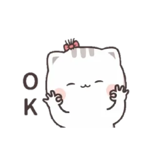 👌 OK 고양이, 귀여운, OK, 승인, 만화 telegram sticker