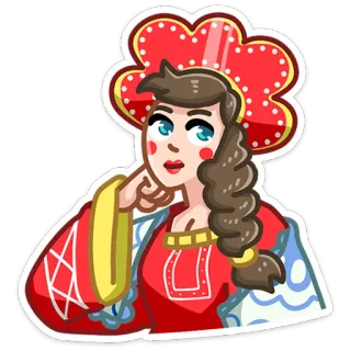 👸 mulher, vermelho, tradicional, vestido, personagem, desenho animado telegram sticker