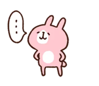 💬 кролик, заяц, милый, животное, мультик, розовый whatsapp sticker