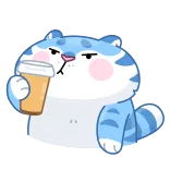 🥤 gato, café, bebida, lindo, pegatina, dibujo animado whatsapp sticker