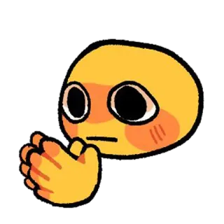 😐 emoji, meme, expression, pleading, begging, sad, cute telegram sticker