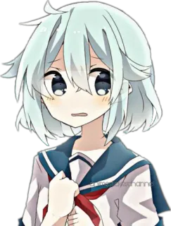 😰 Anime, Fille, Mignon, Uniforme scolaire telegram sticker