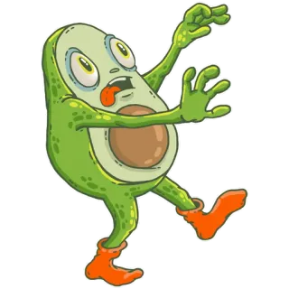🥑 aguacate, dibujos animados, comida, personaje, pegatina telegram sticker