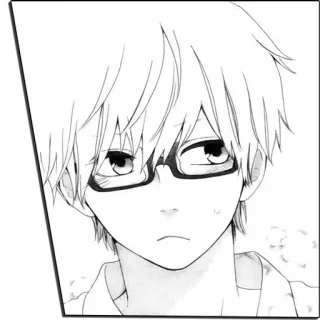 😑 Anime, Manga, Garçon, Lunettes, Personnage, Portrait telegram sticker