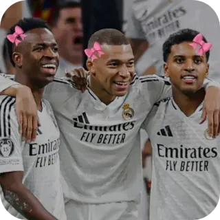 💋 Vinicius Junior, Kylian Mbappe, Rodrygo Real Madrid Emirates FLY BETTER telegram sticker