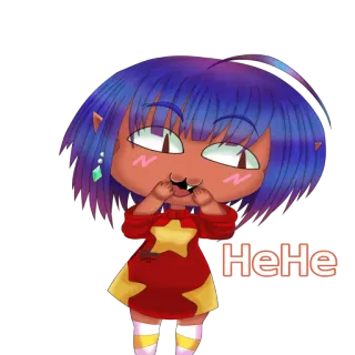 😏 HeHe Anime, Cartoon, Süß, Lustig, Figur, Ausdruck, Sticker telegram sticker