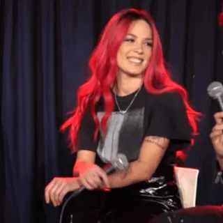 🍒 Halsey cantora, músico, mulher, cabelo ruivo, celebridade, artista whatsapp sticker