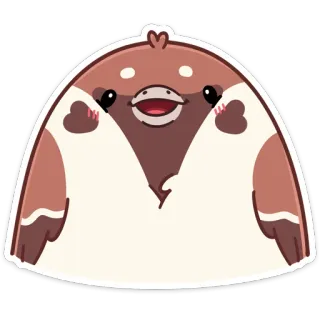 😊 pássaro, fofo, adesivo, animal, kawaii, desenho animado telegram sticker