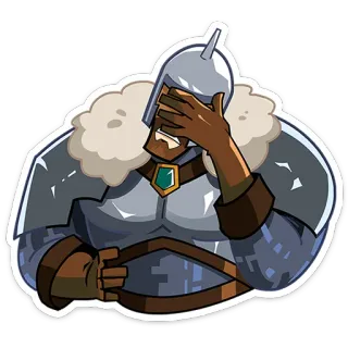 🤦‍♂️ sticker, cavaliere, armatura, facepalm, medievale, cartone animato telegram sticker