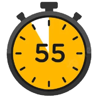 ⏱ 55 timer, clock, minutes, time, yellow telegram sticker