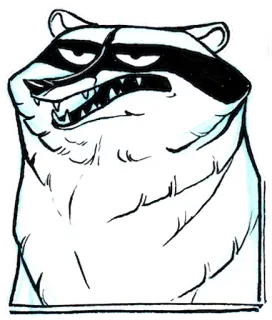 💢 rakun, binatang, kartun, stiker, ilustrasi telegram sticker