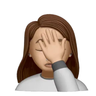 🤦‍♀️ Facepalm, Emoji, Mulher, Envergonhada, Fracasso, Decepção telegram sticker