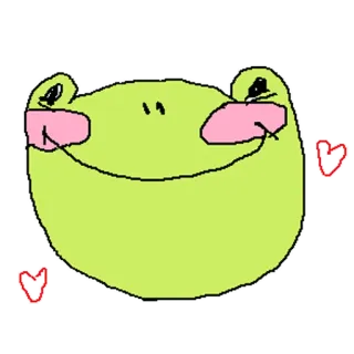☺️ กบ, น่ารัก, คาวาอิ, การ์ตูน, สติกเกอร์, สัตว์, หัวใจ, หน้าแดง telegram sticker