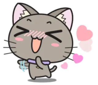 💕 gato, coração, fofo, desenho animado, adesivo, animal whatsapp sticker
