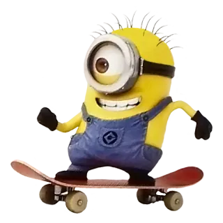 🚲 Minion cartoon, minion, skateboard, skating telegram sticker