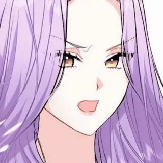 ✨ femme, cheveux violets, en colère, anime, manga telegram sticker