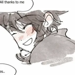 ☁️ All thanks to me kreskówka, komiks, postać, dymek telegram sticker