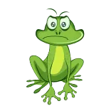 🤔 Frosch, Tier, grün, traurig, Cartoon, Amphibie telegram sticker
