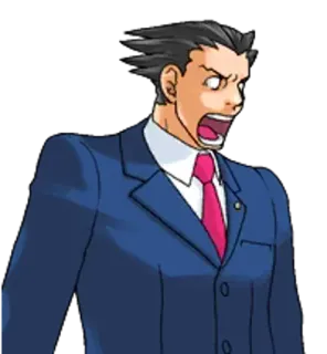 😱 Phoenix Wright Ace Attorney phoenix wright, ace attorney, scioccato, anime, avvocato telegram sticker